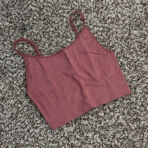 Old Navy Mauve Ribbed Crop Top